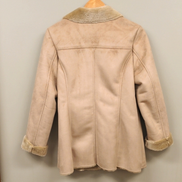 NWOT Dona Michi Suede Faux Fur Lined Button Up Jacket Size Small - Picture 6 of 9